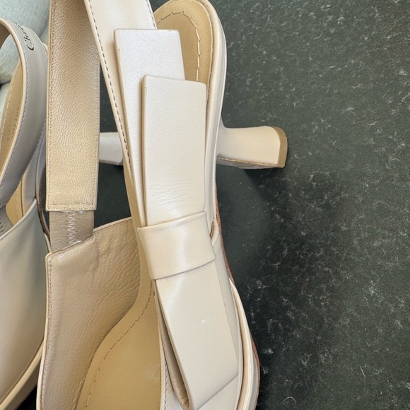 Christian Dior 80mm Sweet D Platform Patent Slingback, size 37-7B. EC.